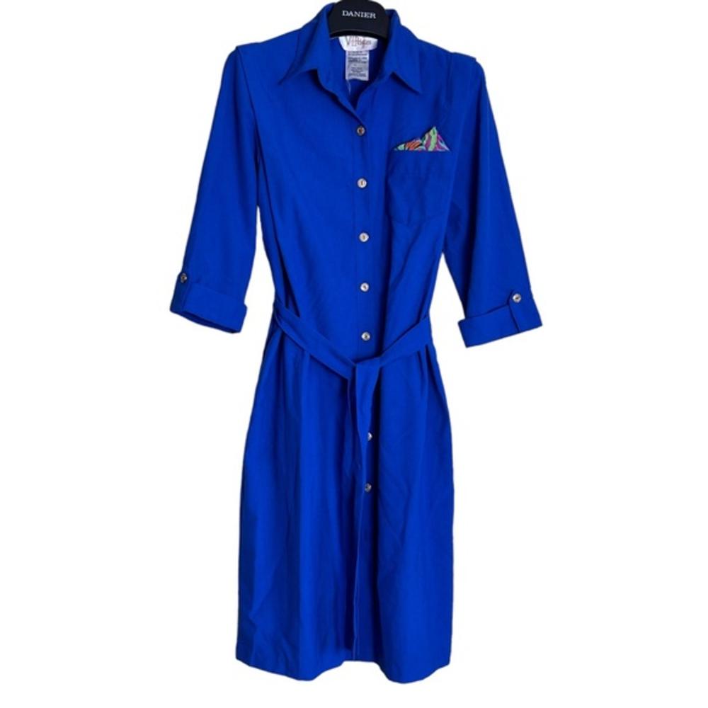 Vintage Royal‎ blue button front dress size 12